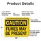 Signmission Fumes May Be Present Caution Sign, Aluminum, 10in W x 7in L, 2PK OS-2PACK-CS-A-710-L-19173 - alternate 2
